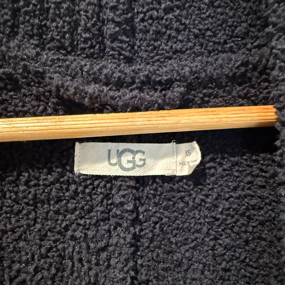 UGG Women's Charcoal Textured Open-Front Cardigan - Picture 2 of 4